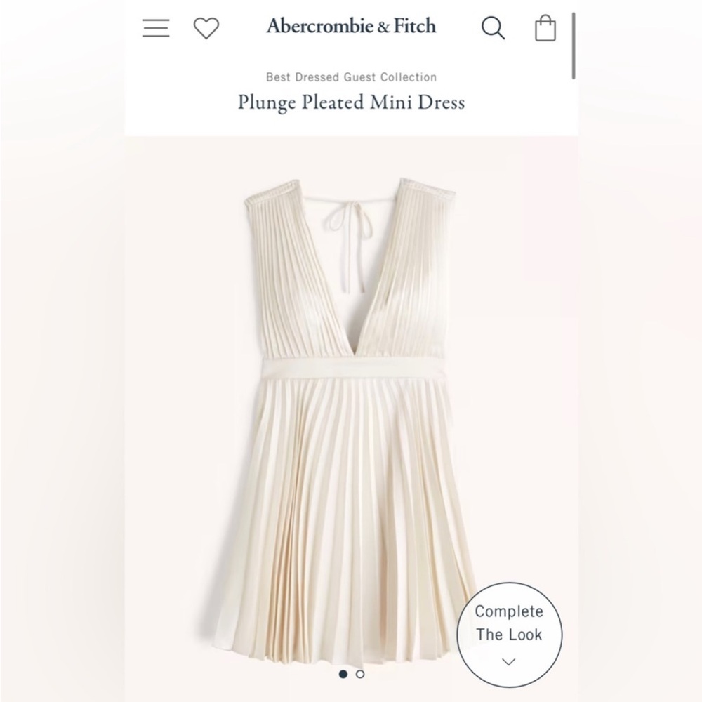 Abercrombie & Fitch - Pleated white satin mini dress